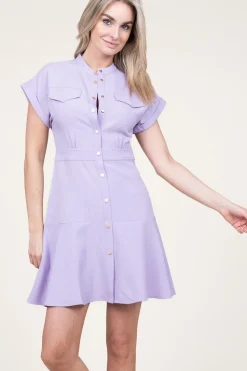 Button-Down Dress Coline | Purple... | Suncoo | Little Soho