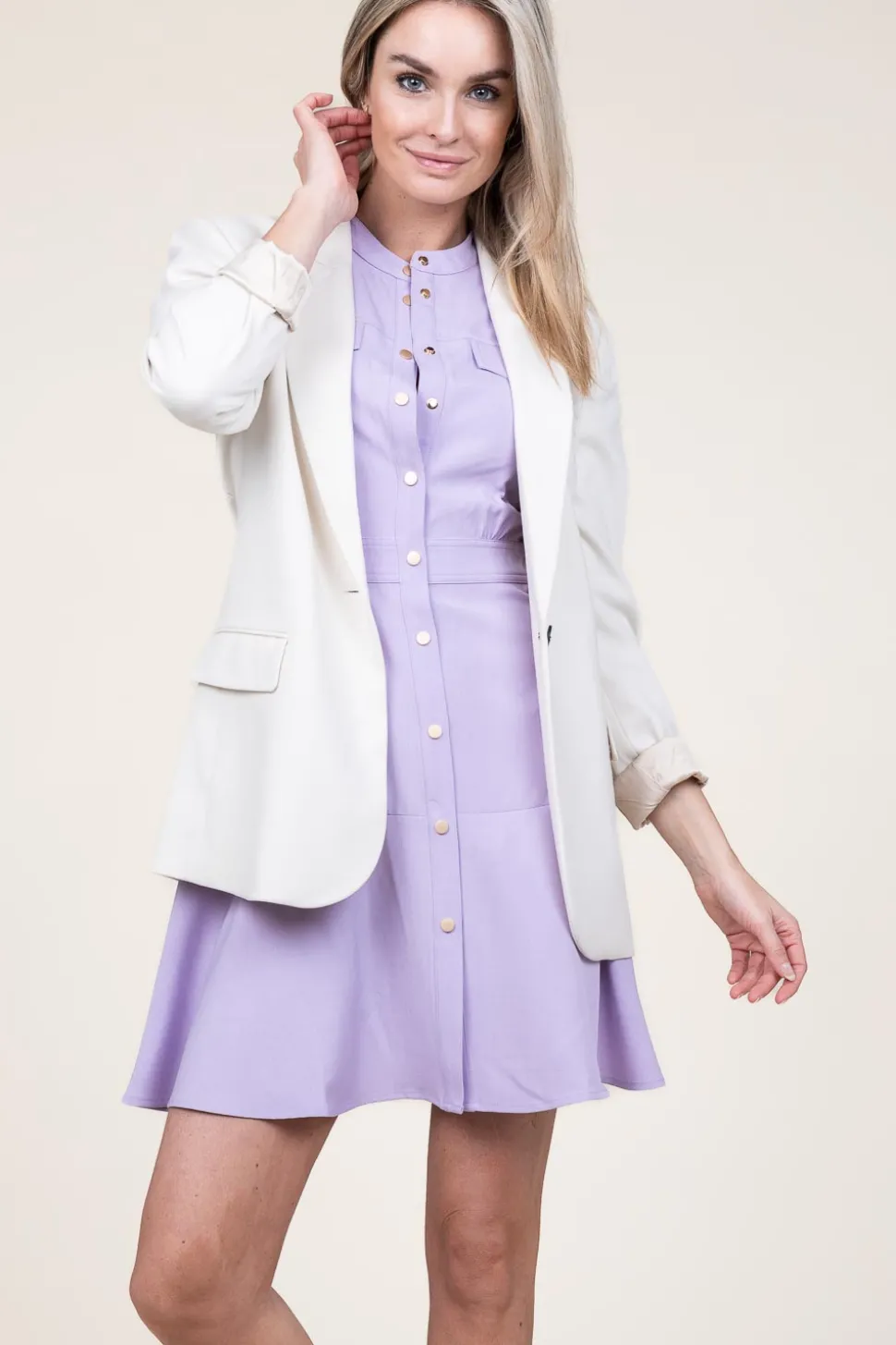 Button-Down Dress Coline | Purple... | Suncoo | Little Soho