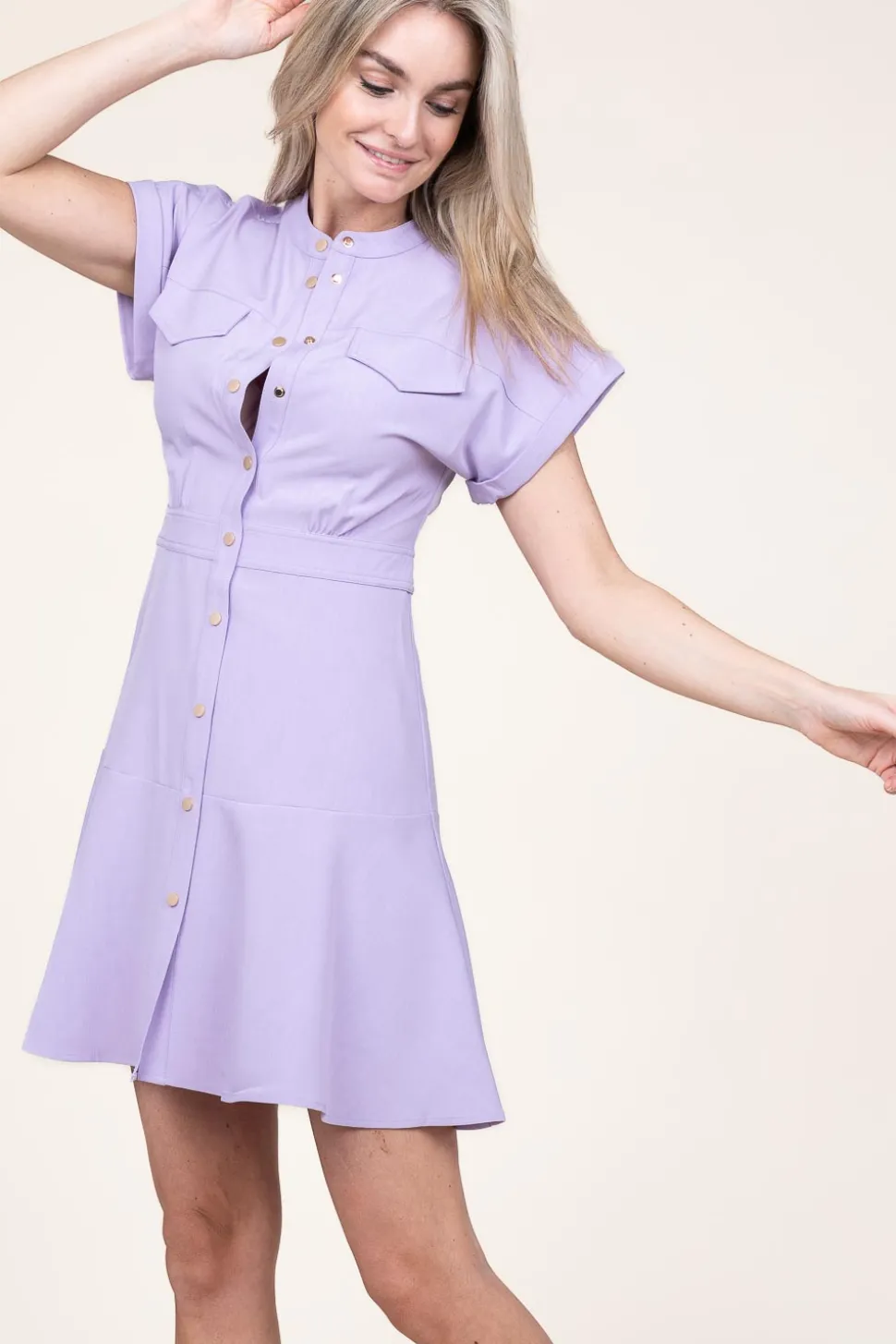 Button-Down Dress Coline | Purple... | Suncoo | Little Soho