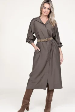 Button-Through Dress Mazar | Green... | Second Female | Little Soho