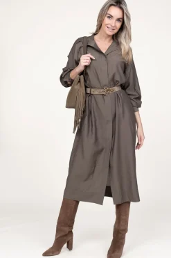 Button-Through Dress Mazar | Green... | Second Female | Little Soho