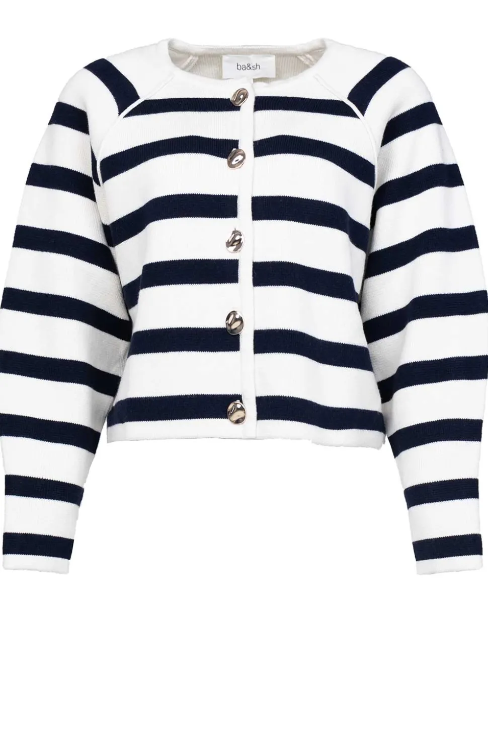 Cardigan With Luxurious Buttons Massimo | Natural /Navy... | Ba&Sh | Little Soho
