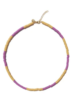 Coloured Beaded Necklace Fleur | Orange/Pink... | Mimi Et Toi | Little Soho