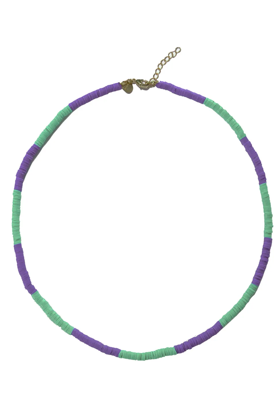 Coloured Beaded Necklace Fleur | Green/Purple... | Mimi Et Toi | Little Soho