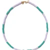 Coloured Beaded Necklace Fleur | Lilac/Turquoise... | Mimi Et Toi | Little Soho