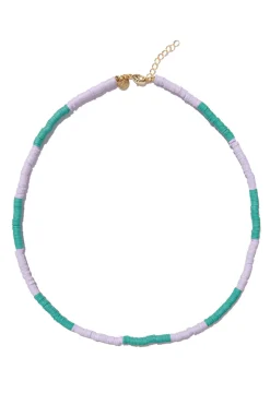Coloured Beaded Necklace Fleur | Lilac/Turquoise... | Mimi Et Toi | Little Soho