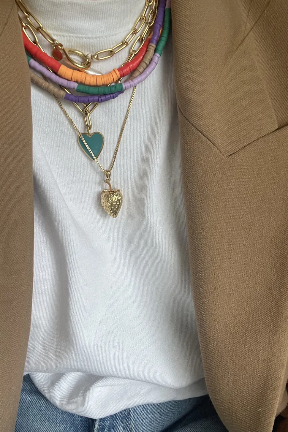 Coloured Beaded Necklace Fleur | Lilac/Turquoise... | Mimi Et Toi | Little Soho