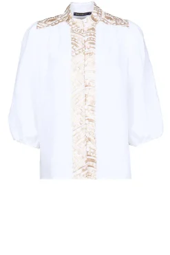 Cotton Blouse With Embroidery Sofi | White... | Greek Archaic Kori | Little Soho