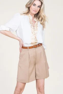 Cotton Blouse With Embroidery Sofi | White... | Greek Archaic Kori | Little Soho
