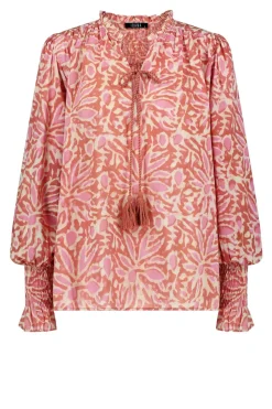 Cotton Blouse With Print Talys | Pink... | Ibana | Little Soho