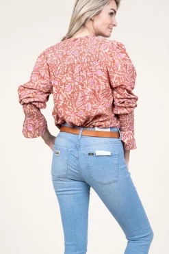 Cotton Blouse With Print Talys | Pink... | Ibana | Little Soho
