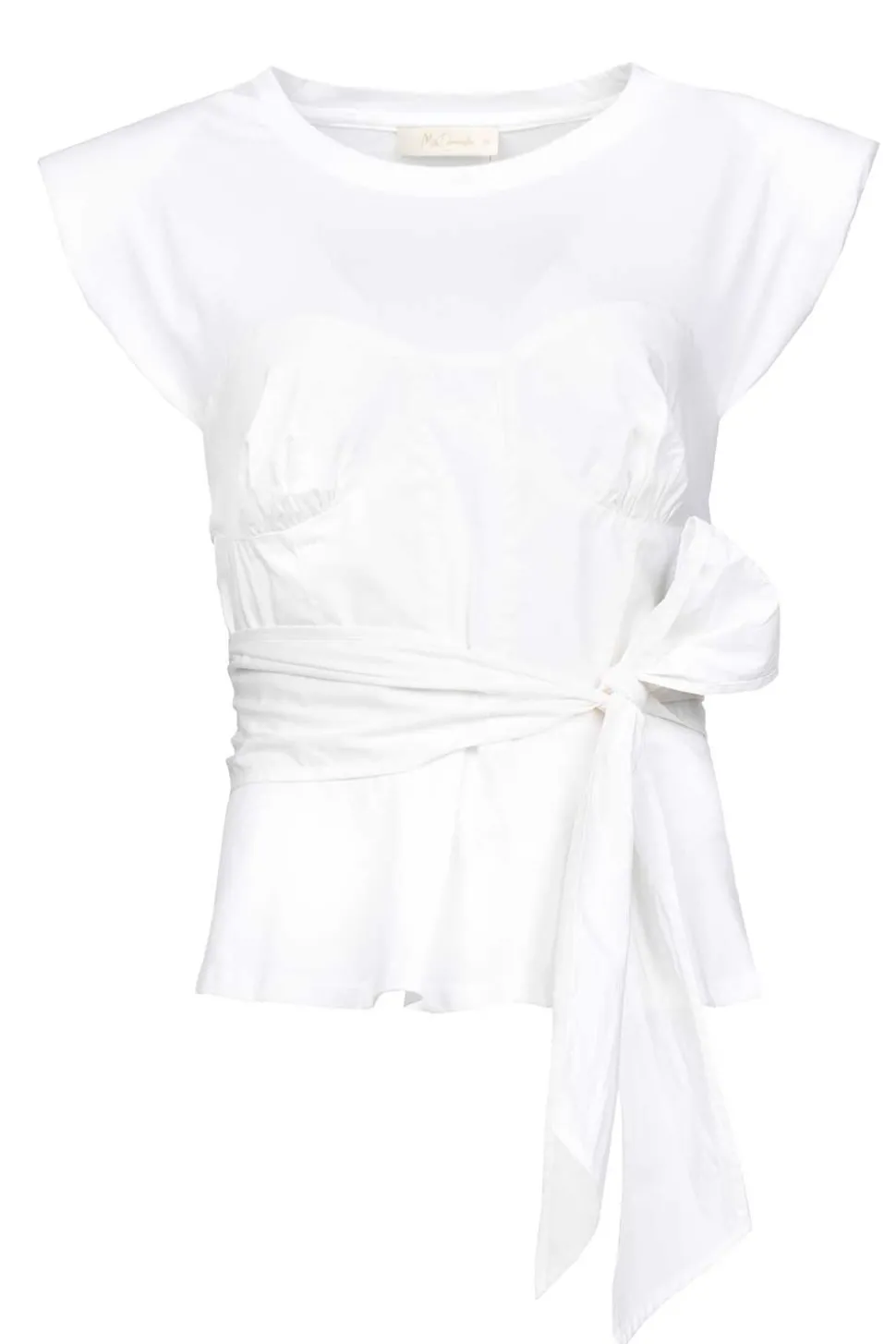 Cotton Bustier Wrap Top Vera | White... | Mes Demoiselles | Little Soho