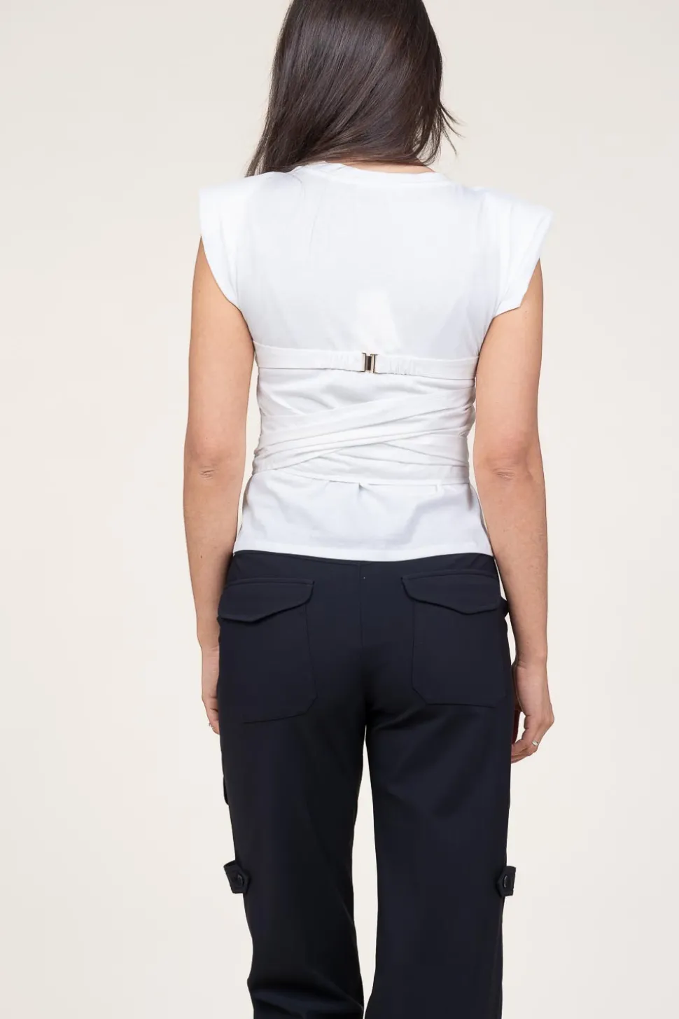 Cotton Bustier Wrap Top Vera | White... | Mes Demoiselles | Little Soho