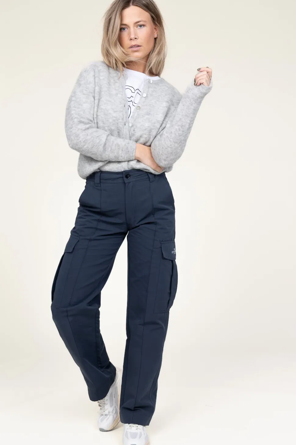 Cotton Cargo Pants Jenkins | Blue... | Co'Couture | Little Soho