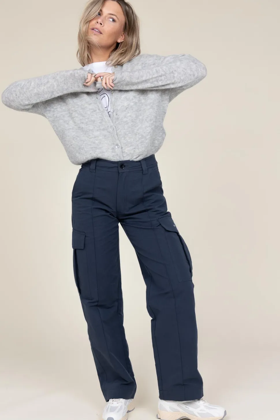 Cotton Cargo Pants Jenkins | Blue... | Co'Couture | Little Soho