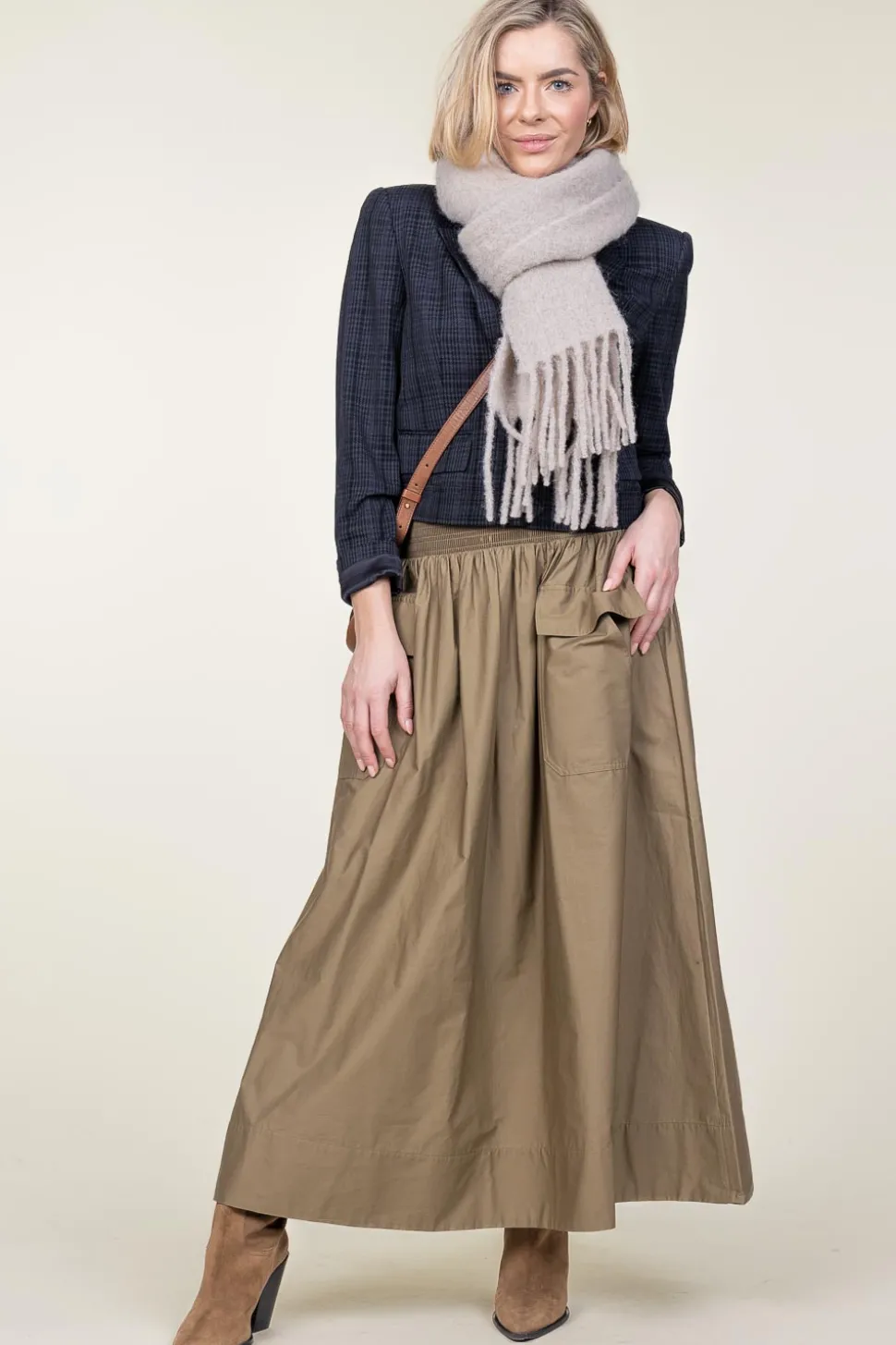 Cotton Cargo Skirt Pelambre | Green... | Mes Demoiselles | Little Soho