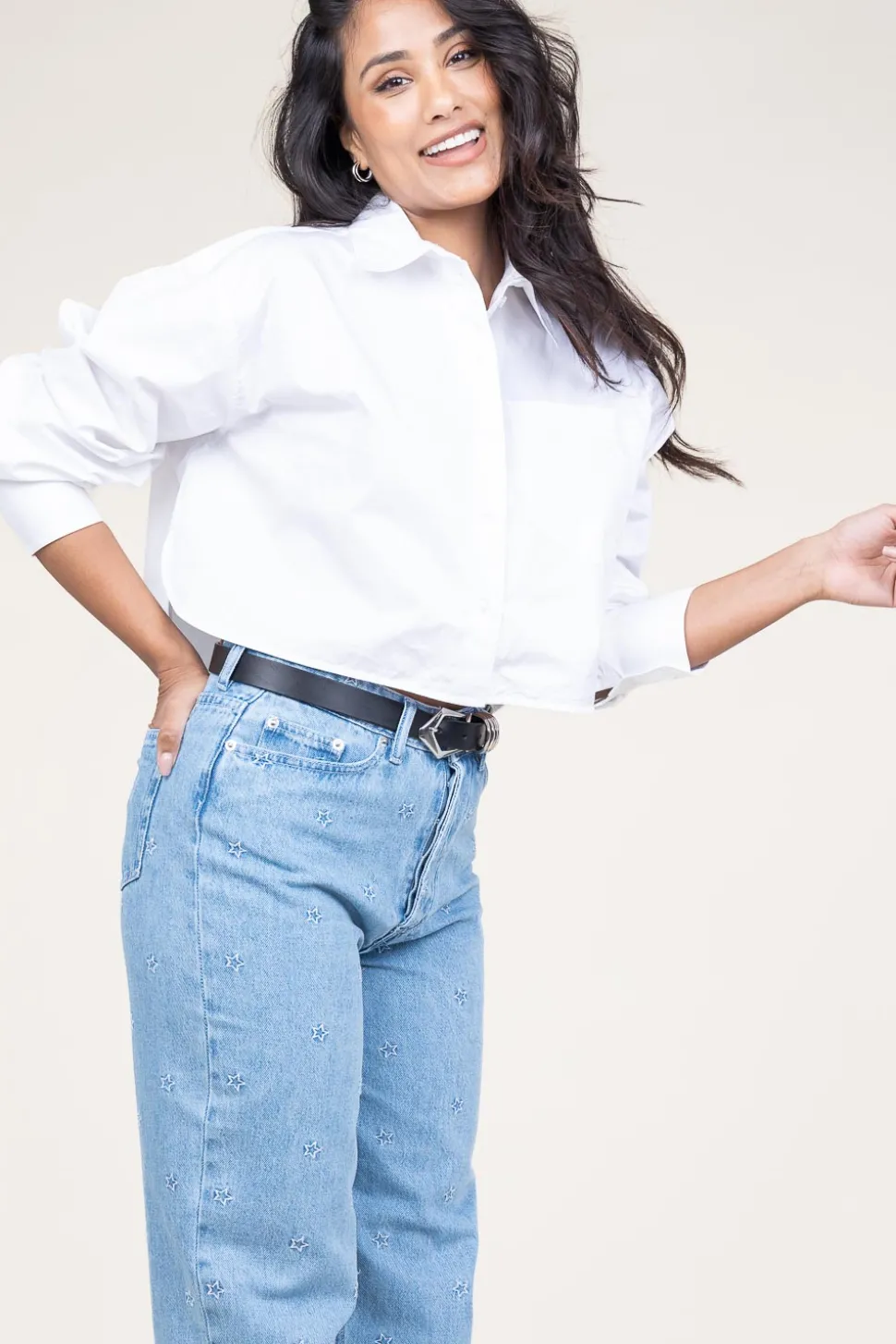 Cotton Cropped Blouse Charm | White... | Second Female | Little Soho