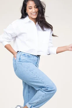 Cotton Cropped Blouse Charm | White... | Second Female | Little Soho