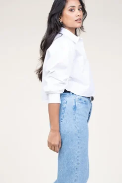 Cotton Cropped Blouse Charm | White... | Second Female | Little Soho