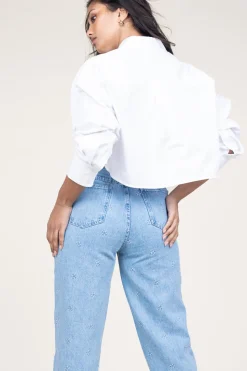 Cotton Cropped Blouse Charm | White... | Second Female | Little Soho