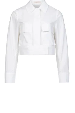 Cotton Cropped Jacket Pinell | White... | Mes Demoiselles | Little Soho