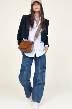 Cotton Denim Cargo Pants Vika | Blue... | Co'Couture | Little Soho