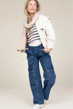 Cotton Denim Cargo Pants Vika | Blue... | Co'Couture | Little Soho