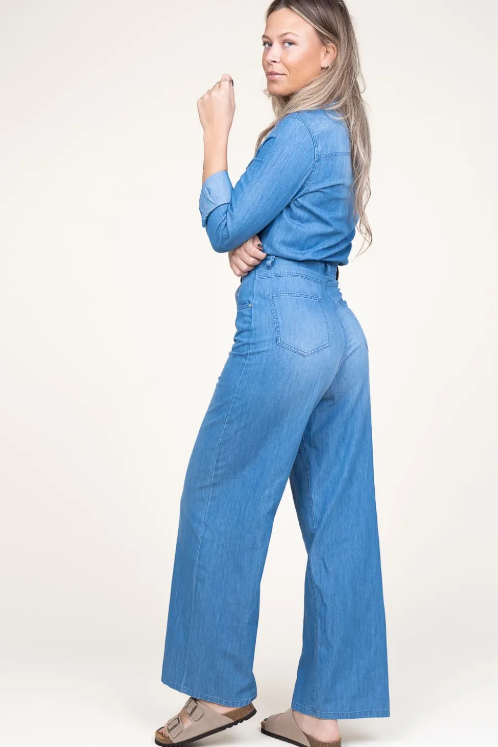 Cotton Denim Jumpsuit Rodriguez | Blue... | Kocca | Little Soho