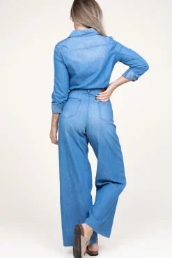 Cotton Denim Jumpsuit Rodriguez | Blue... | Kocca | Little Soho