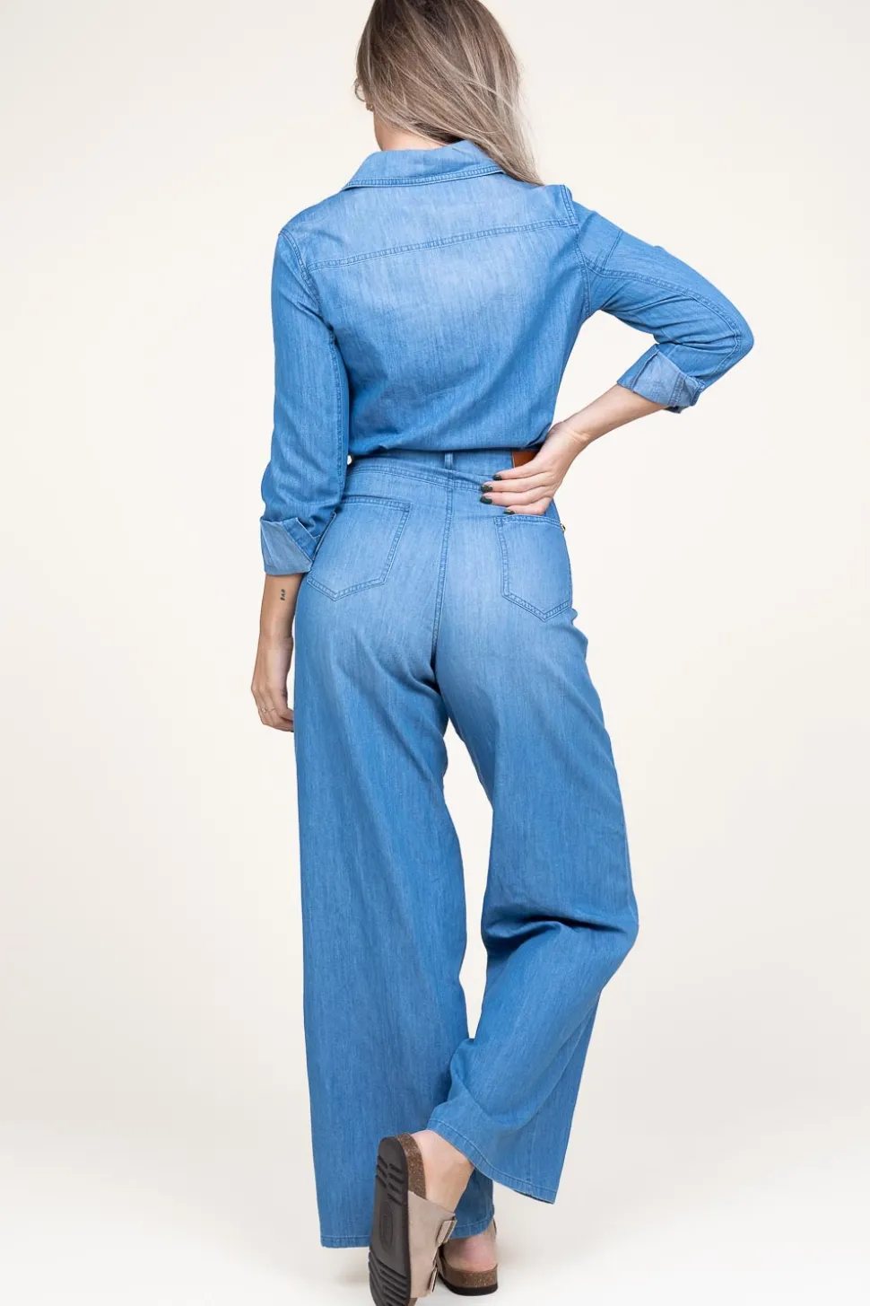Cotton Denim Jumpsuit Rodriguez | Blue... | Kocca | Little Soho