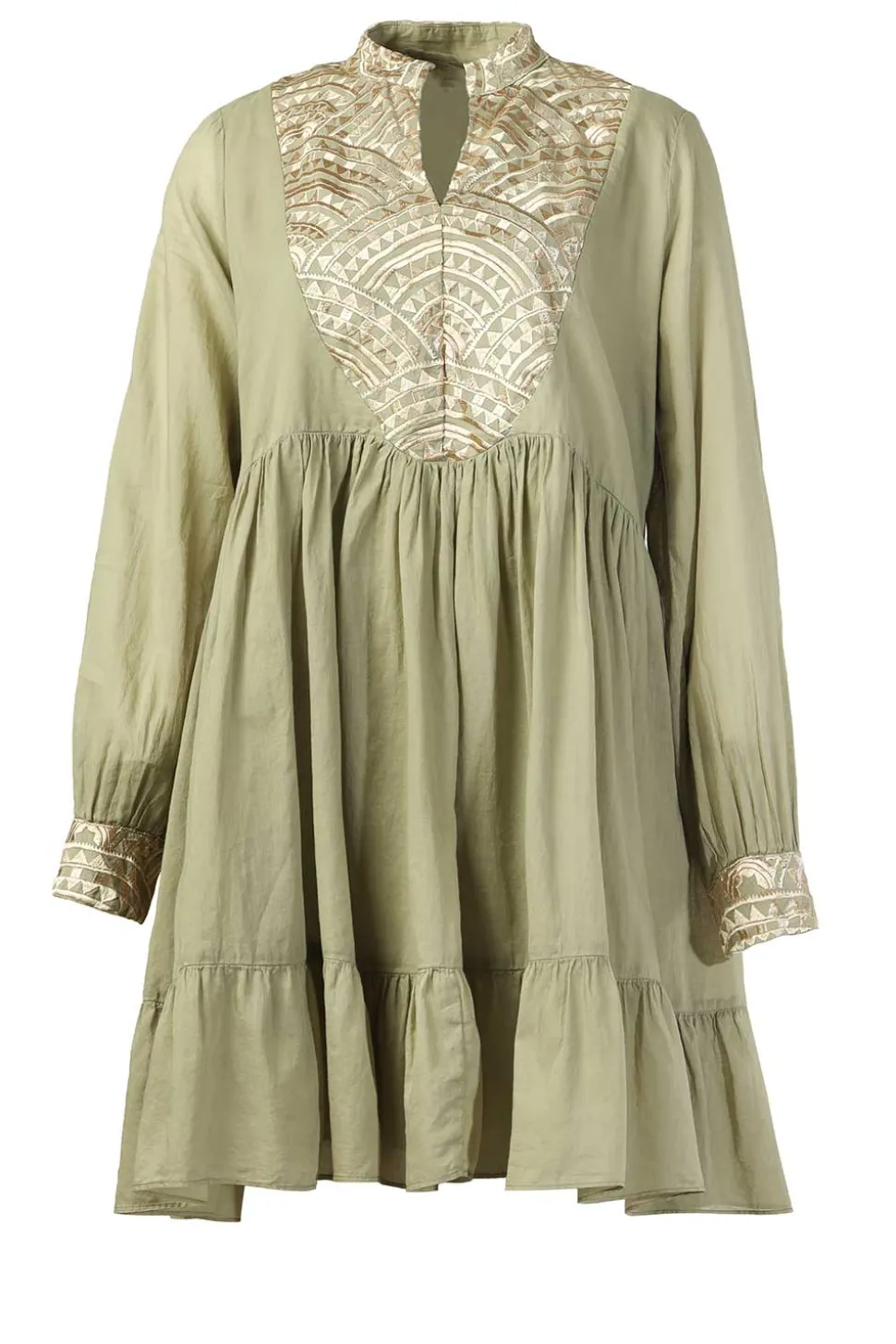 Cotton Dress Alexa | Green... | Greek Archaic Kori | Little Soho
