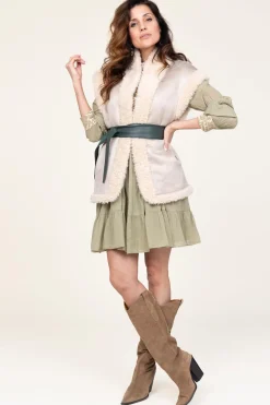 Cotton Dress Alexa | Green... | Greek Archaic Kori | Little Soho