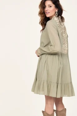 Cotton Dress Alexa | Green... | Greek Archaic Kori | Little Soho
