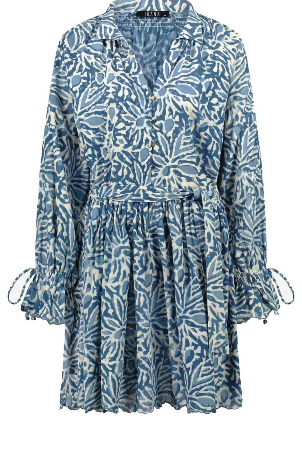 Cotton Dress With Print Dounya | Blue... | Ibana | Little Soho