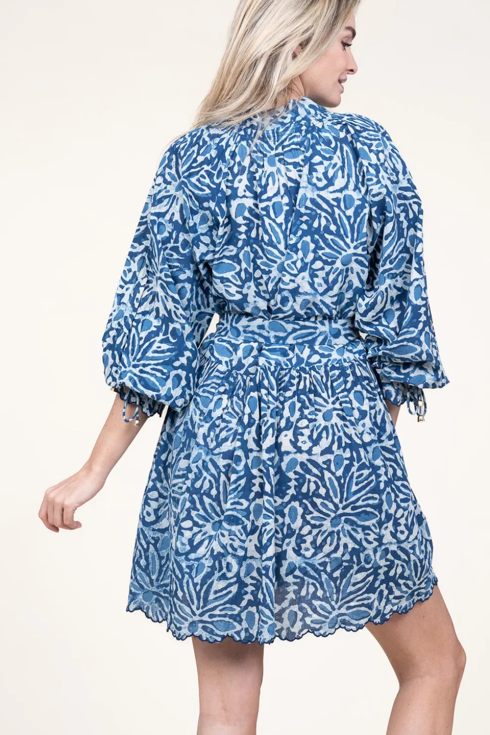 Cotton Dress With Print Dounya | Blue... | Ibana | Little Soho