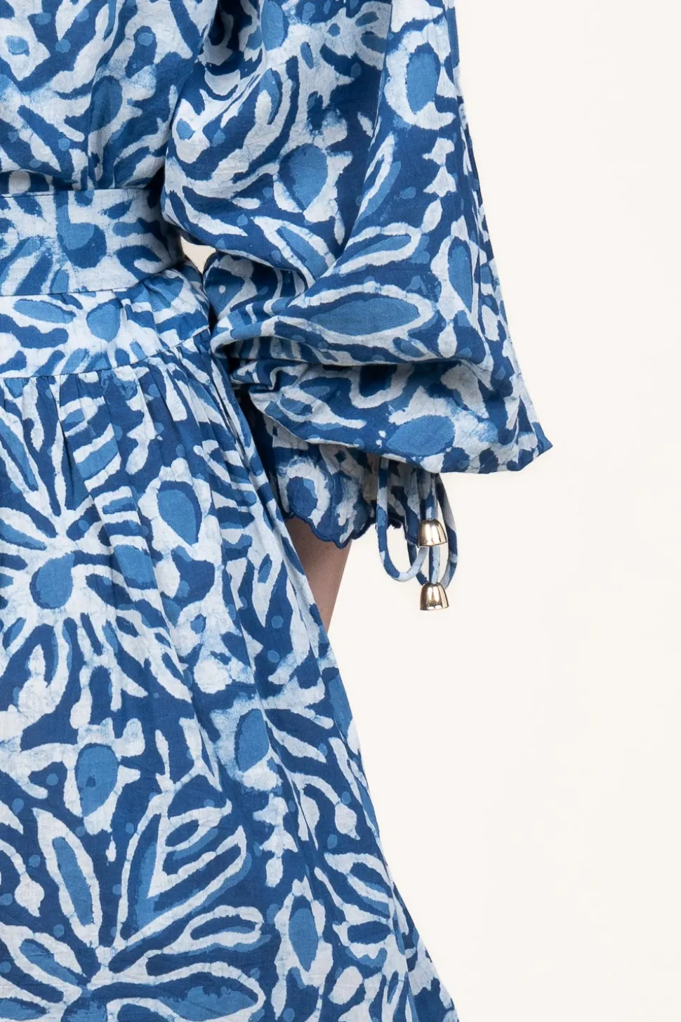 Cotton Dress With Print Dounya | Blue... | Ibana | Little Soho