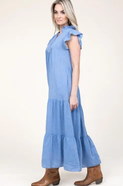 Cotton Maxi Dress Erietta | Blue... | Devotion | Little Soho
