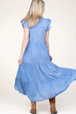 Cotton Maxi Dress Erietta | Blue... | Devotion | Little Soho