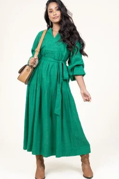Cotton Mix Maxi Dress Ophelia | Green... | Stella Forest | Little Soho