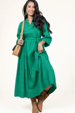 Cotton Mix Maxi Dress Ophelia | Green... | Stella Forest | Little Soho