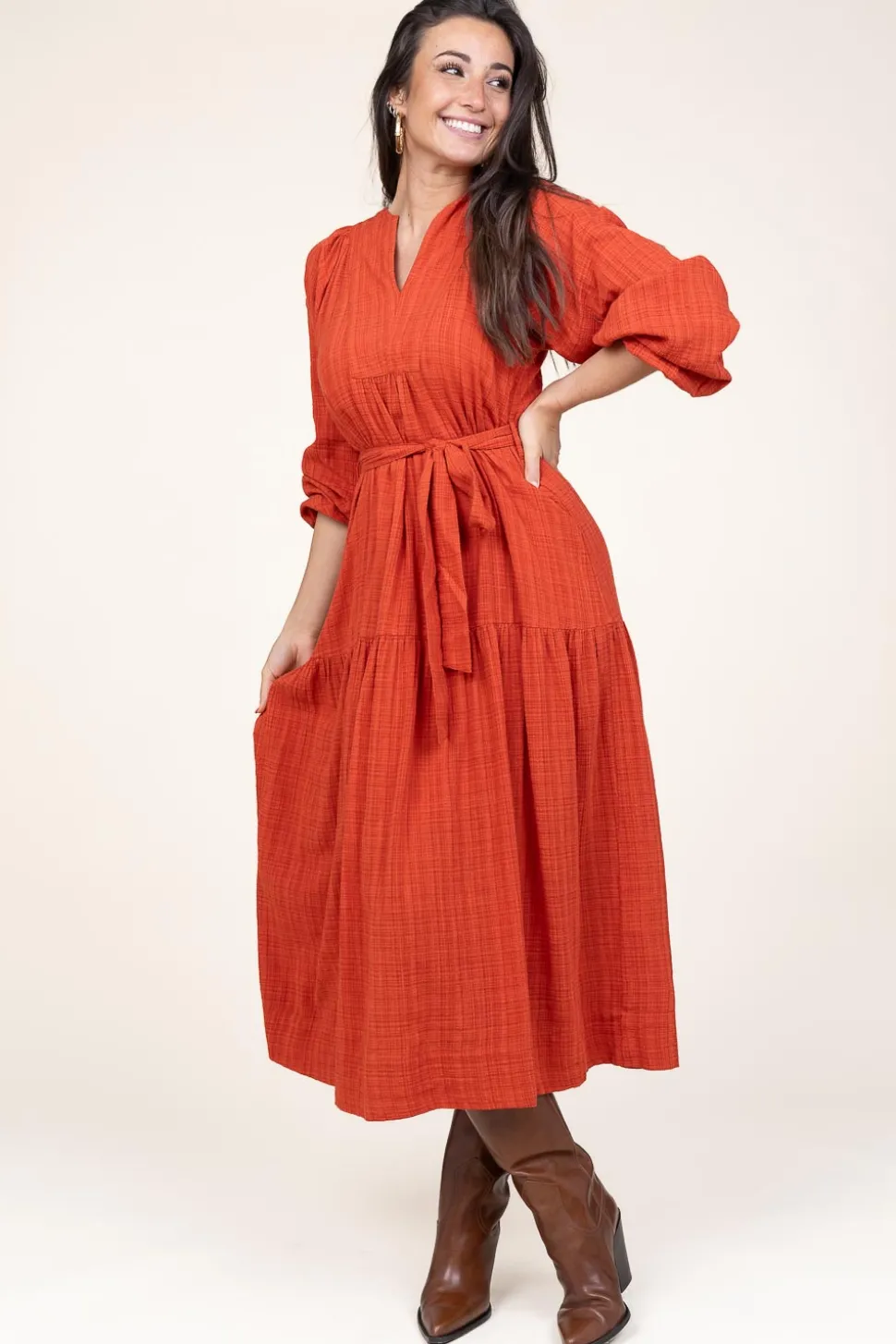 Cotton Mix Maxi Dress Ophelia | Red... | Stella Forest | Little Soho
