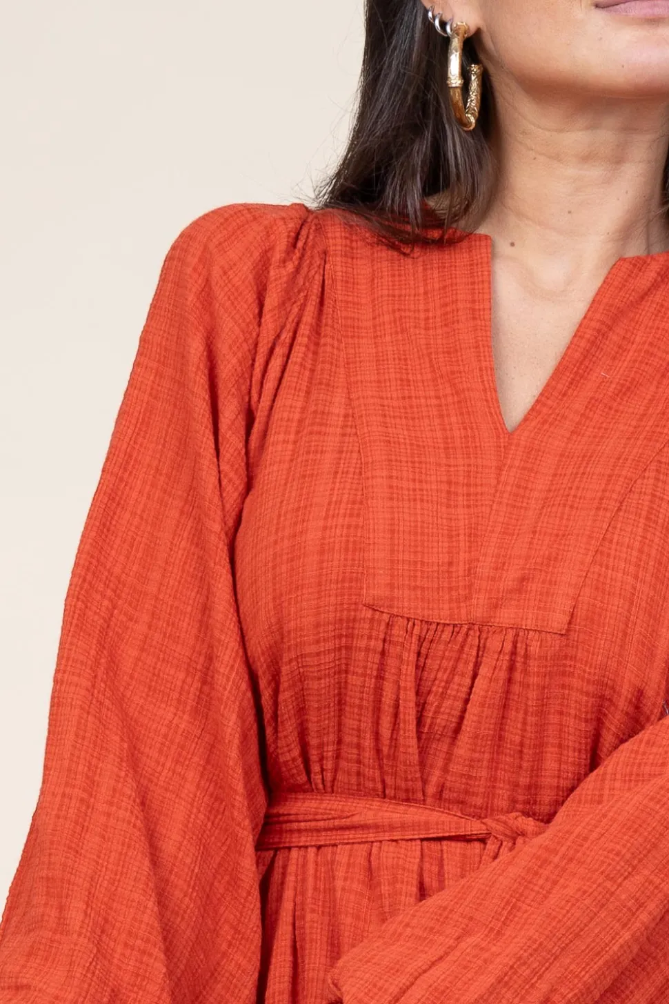 Cotton Mix Maxi Dress Ophelia | Red... | Stella Forest | Little Soho