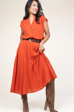 Cotton Mix Midi Skirt Ophelia | Rust... | Stella Forest | Little Soho