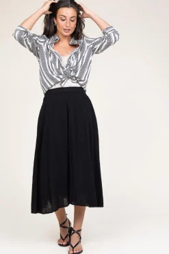 Cotton Mix With Midi Skirt Ophelia | Black... | Stella Forest | Little Soho