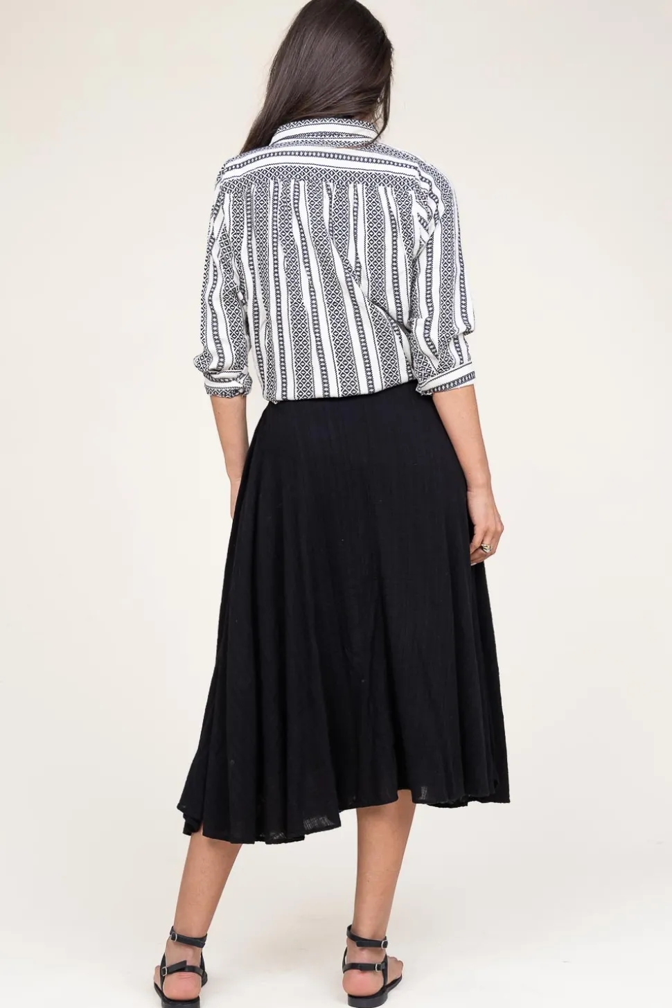 Cotton Mix With Midi Skirt Ophelia | Black... | Stella Forest | Little Soho