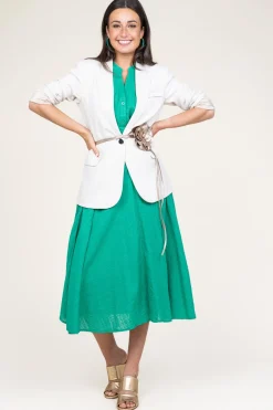 Cotton Mix With Midi Skirt Ophelia | Green... | Stella Forest | Little Soho