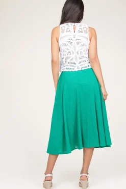 Cotton Mix With Midi Skirt Ophelia | Green... | Stella Forest | Little Soho