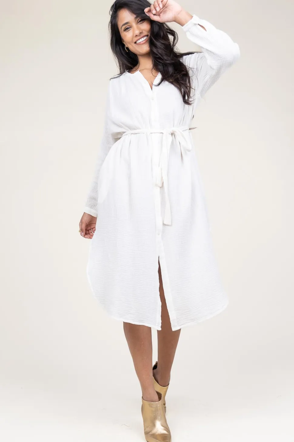 Cotton Mousseline Dress Nala | White... | Louizon | Little Soho