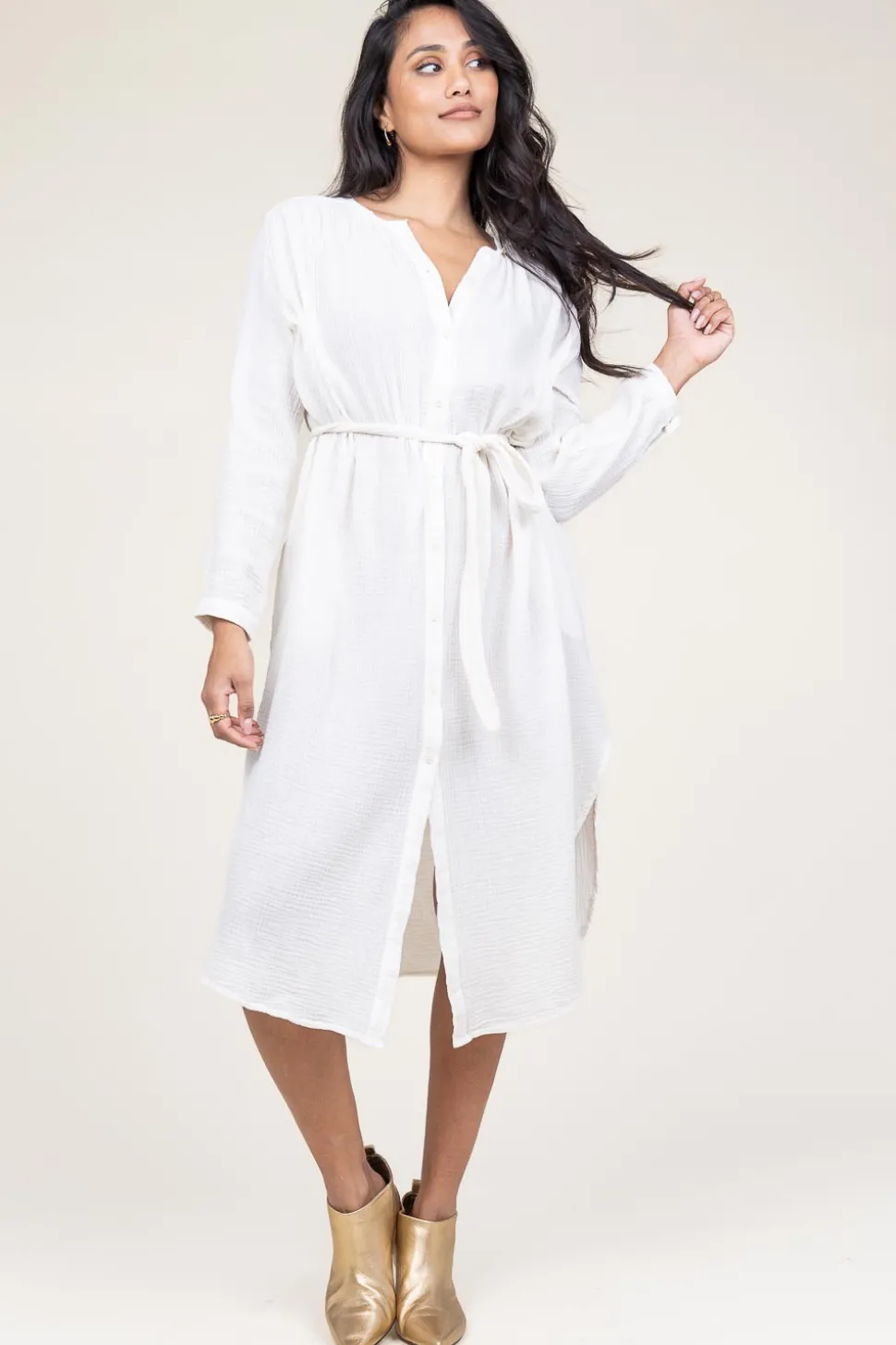Cotton Mousseline Dress Nala | White... | Louizon | Little Soho
