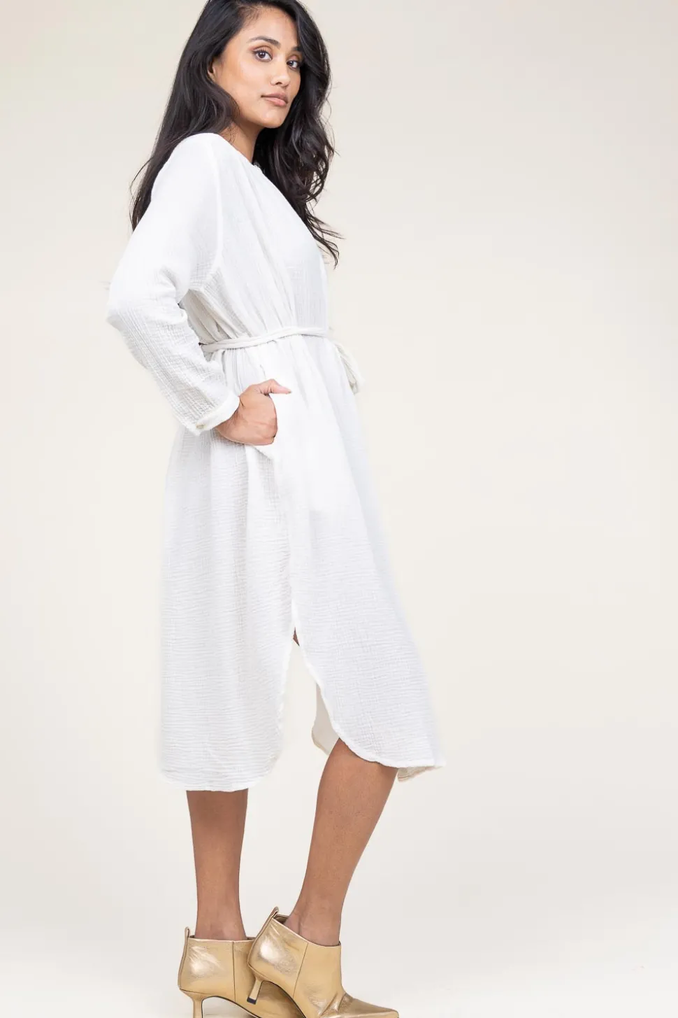 Cotton Mousseline Dress Nala | White... | Louizon | Little Soho